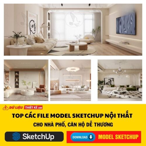 Top các file model sketchup Nội thất cho Nhà Phố, Căn hộ dễ thương