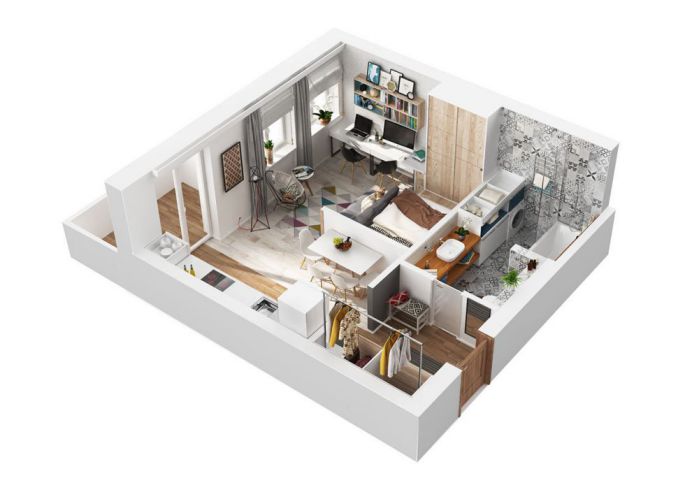 Thiết kế Nội thất Căn hộ 40m2 đẹp